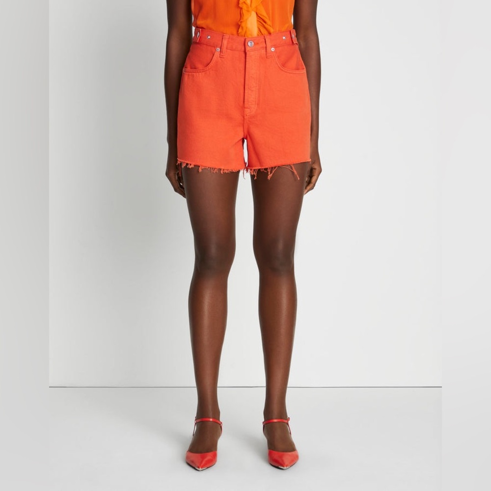 NWT. 7 For All Mankind - Ruby Easy Short. Jean Short. Orange. Size 24.
